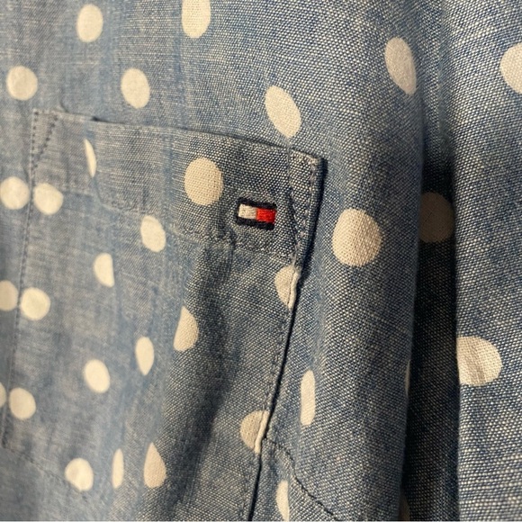 Tommy Hilfiger Polka Dot Chambray Button Down Shirt - Picture 5 of 8